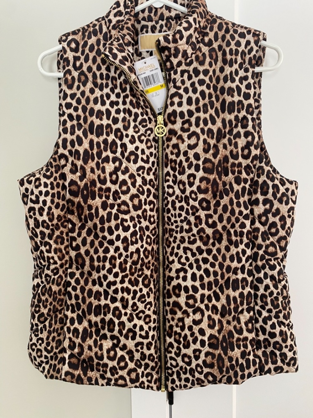 Michael Kors Leopard Light Puff Vest